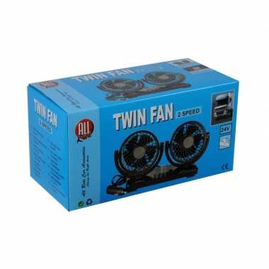 Dubbele auto ventilator met 2 snelheden 24v