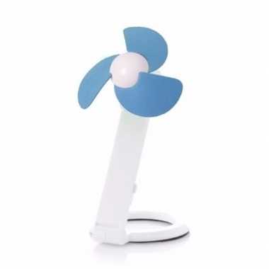Usb bureau ventilator wit/blauw 22 cm