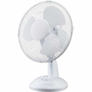 Witte tafel/bureau ventilator 23 x 35 cm